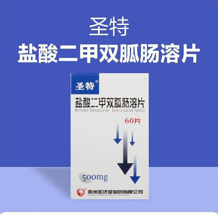 Metformin hydrochloride enteric-coated tablets 60 1 box