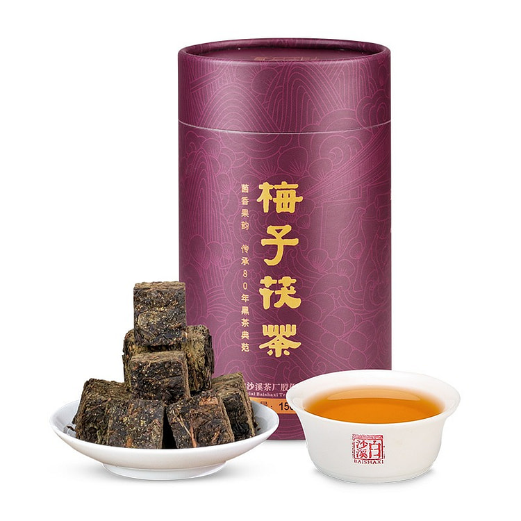 梅子茯茶 手筑金花茯砖 安化黑茶茶叶 养胃助消化 150 克