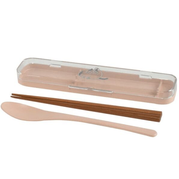 Japan Chaco Chopsticks&Spoon w Case Set - Pink