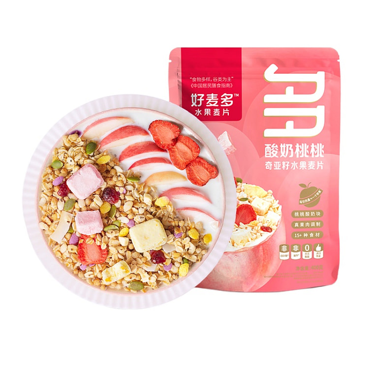 好麦多酸奶桃桃水果燕麦片400g*1袋