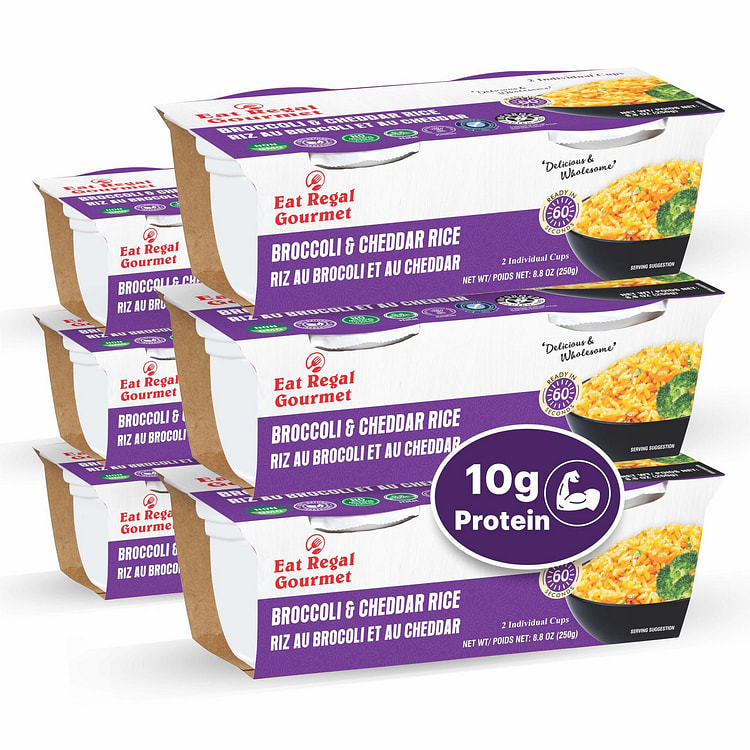 Eat Regal Broccoli & Cheddar Rice Cups, Pack of 6 8.8 oz