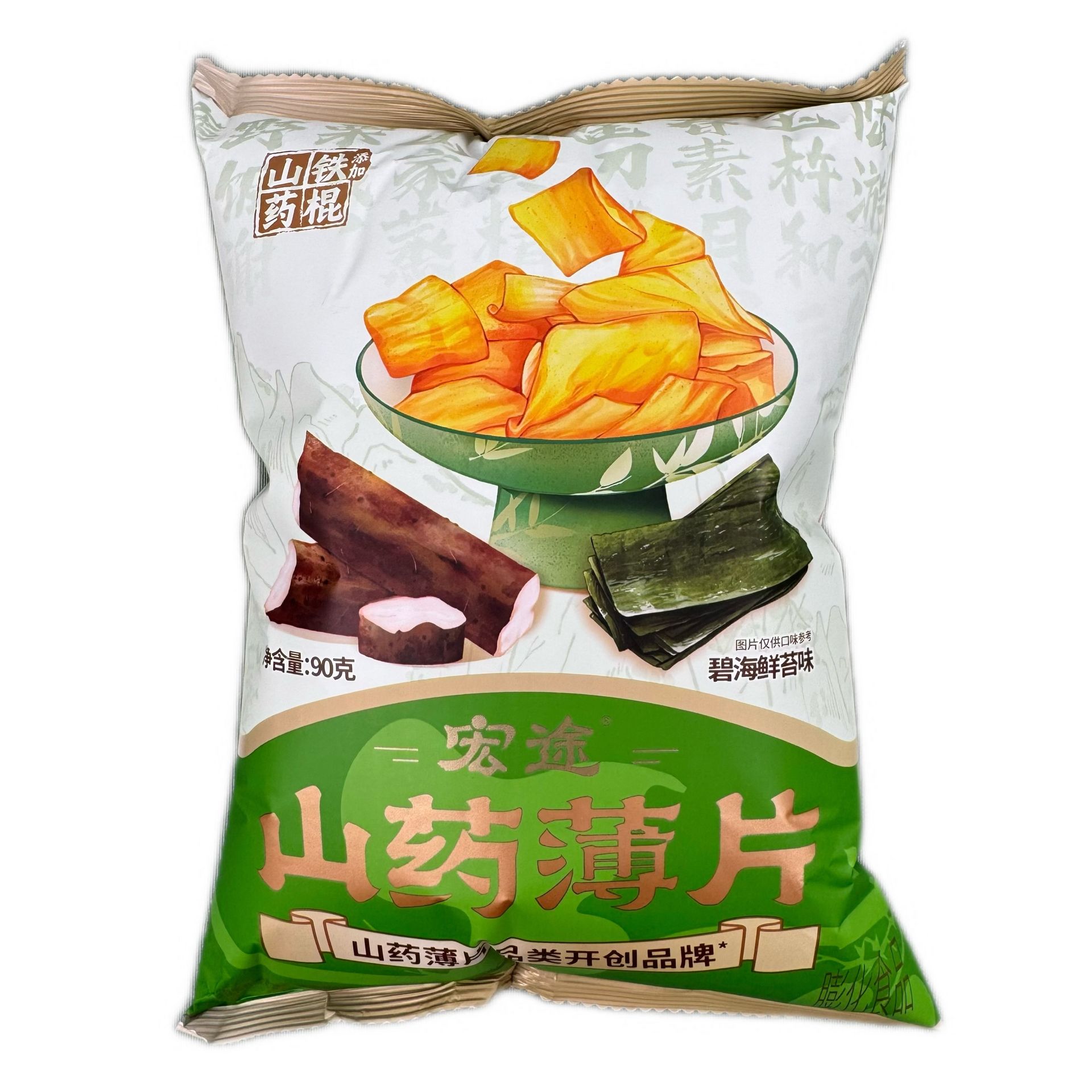 Hongtu Yam Slices 90g-Seaweed Flavor 90 g