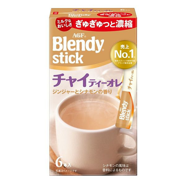 AGF Blend Stick Chai Tea Au Lait 6 sticks 1 each