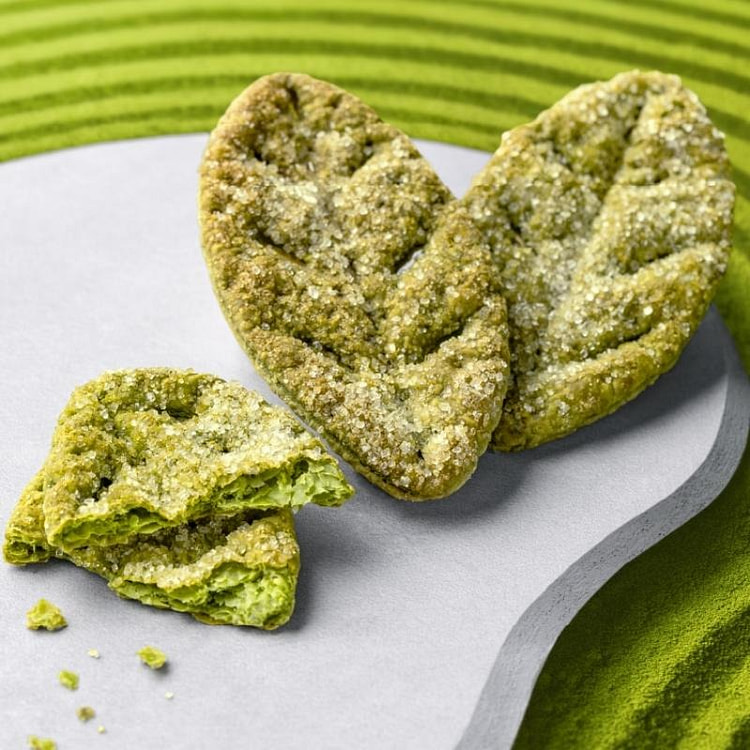 日本KAMAKURA茶の福抹茶树叶造型曲奇 6枚入