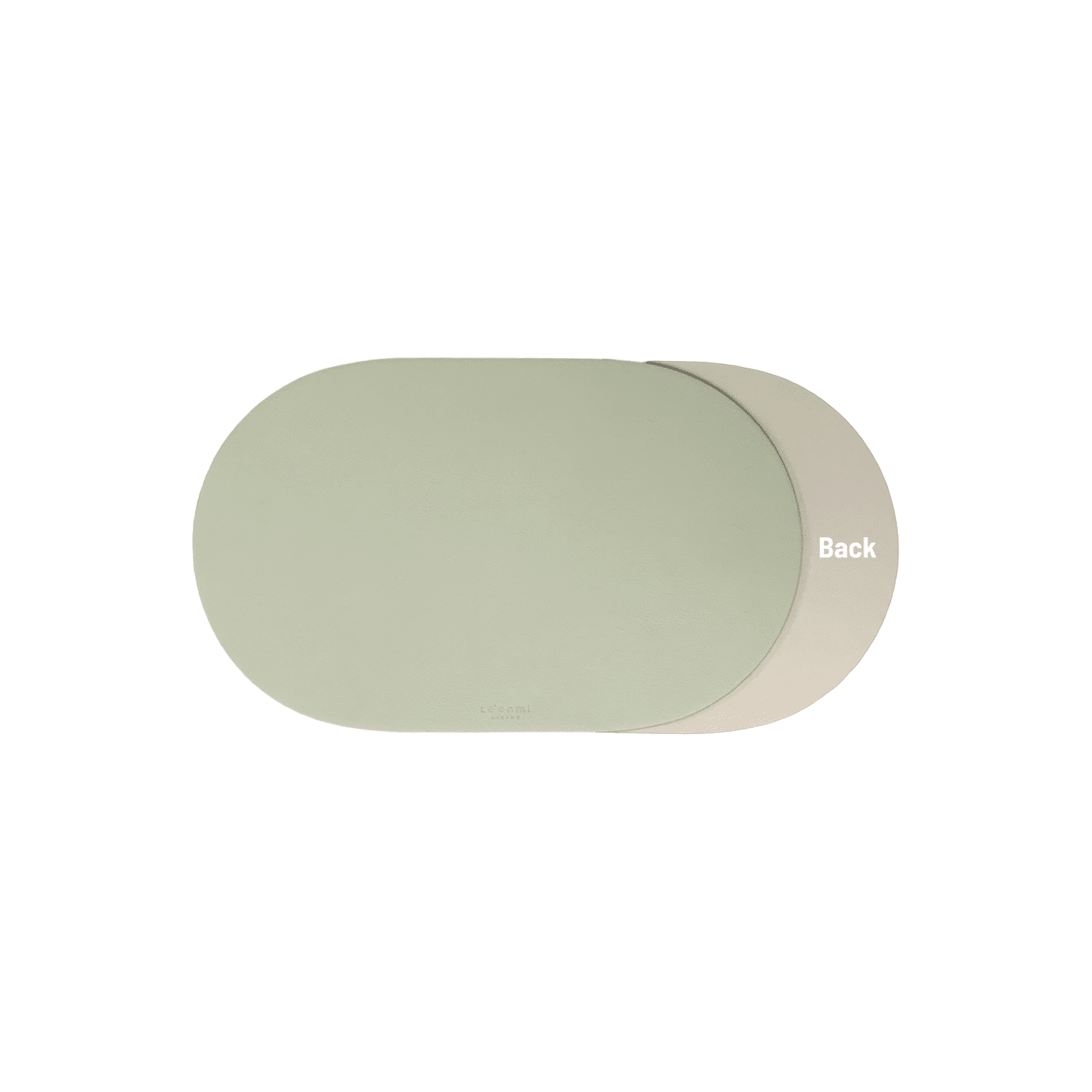 Le’enmi Oval Double-Sided Leather Tray – Apple Mint / Small 1 each