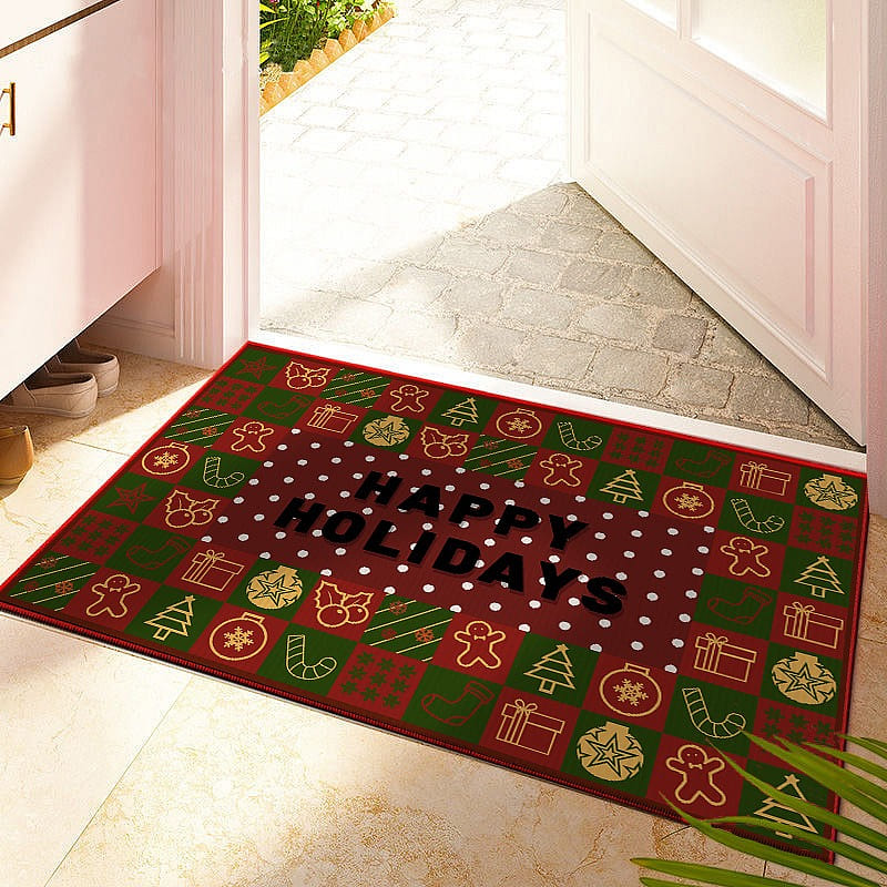 [ Christmas limit ] Retro atmosphere floor mat, festive atmosphere 40 * 60cm 1 each