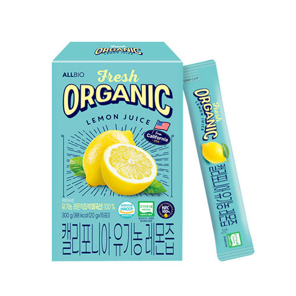 ALLBIO California Organic Lemon Juice 15p 1 each