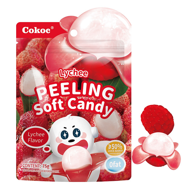 COKOC Peelable Lychee Gummy Candy 2.64oz*9 75g 9 pack