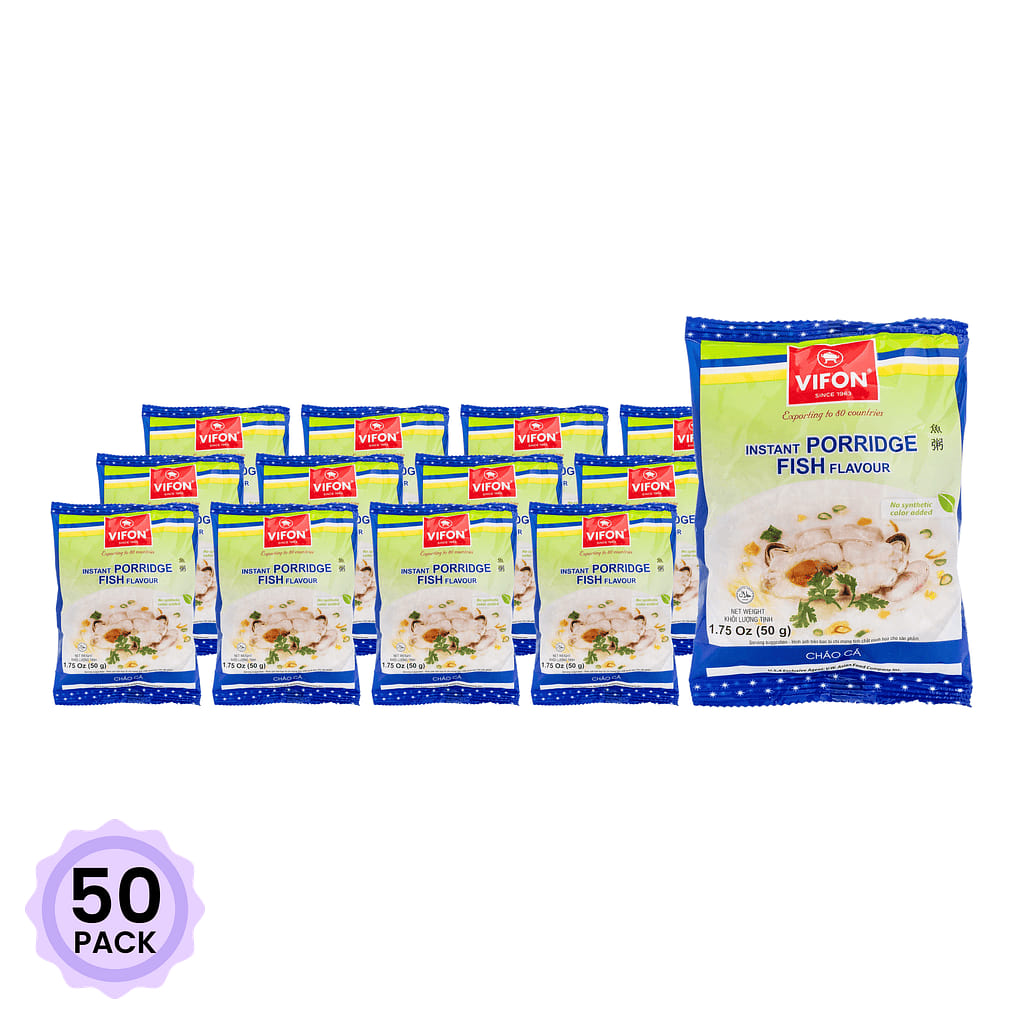 Vifon Instant Porridge, Fish Flavor 1.75 oz*50 pack
