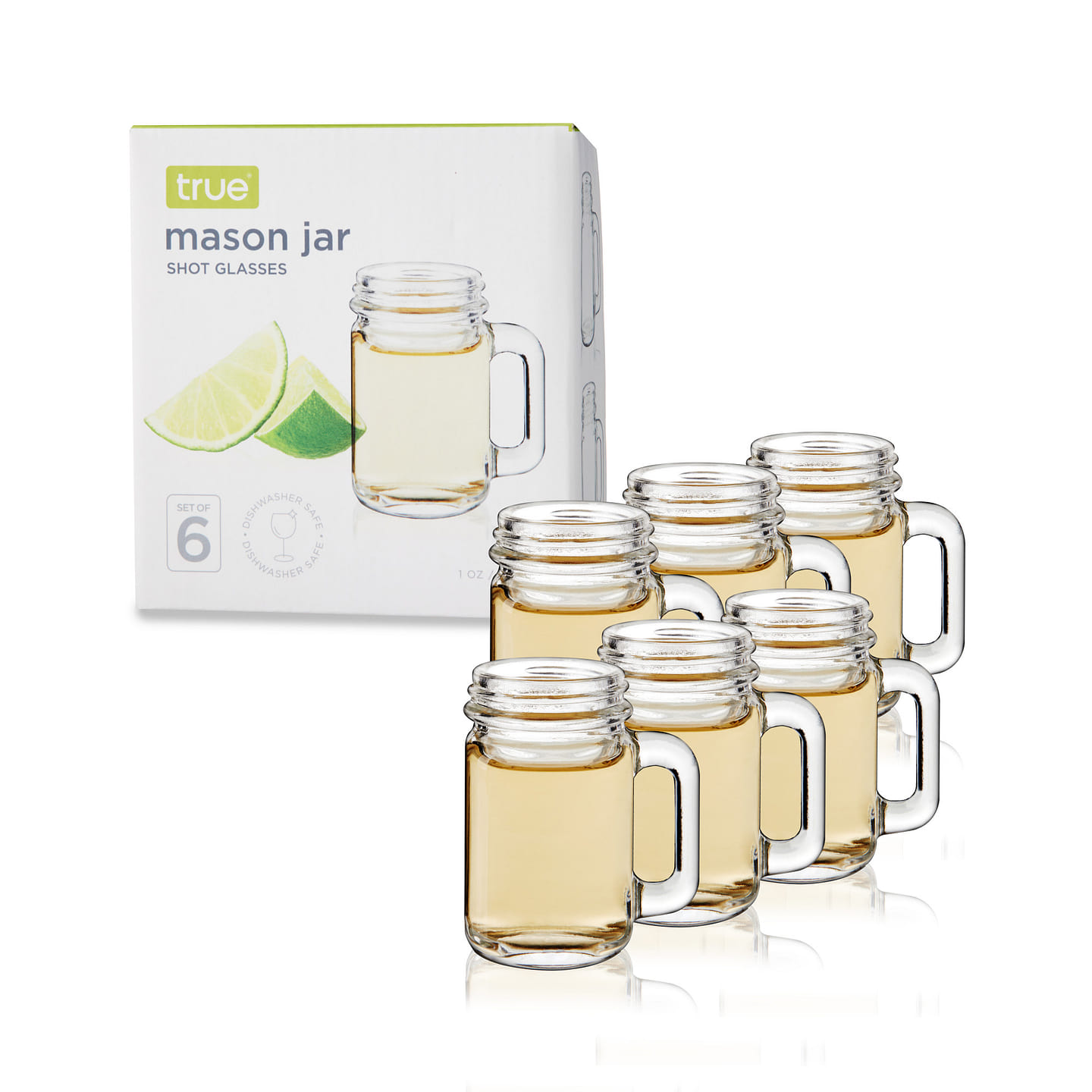 Mason Jar Shot Glass Set of 6 by True 1 fl.oz