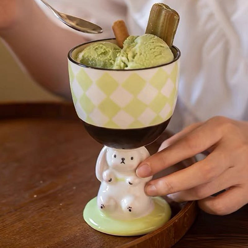 Novelty Bunny Cup Lovely Ceramic Mug Goblet Ideal Gifts-Green Diamond 1 each