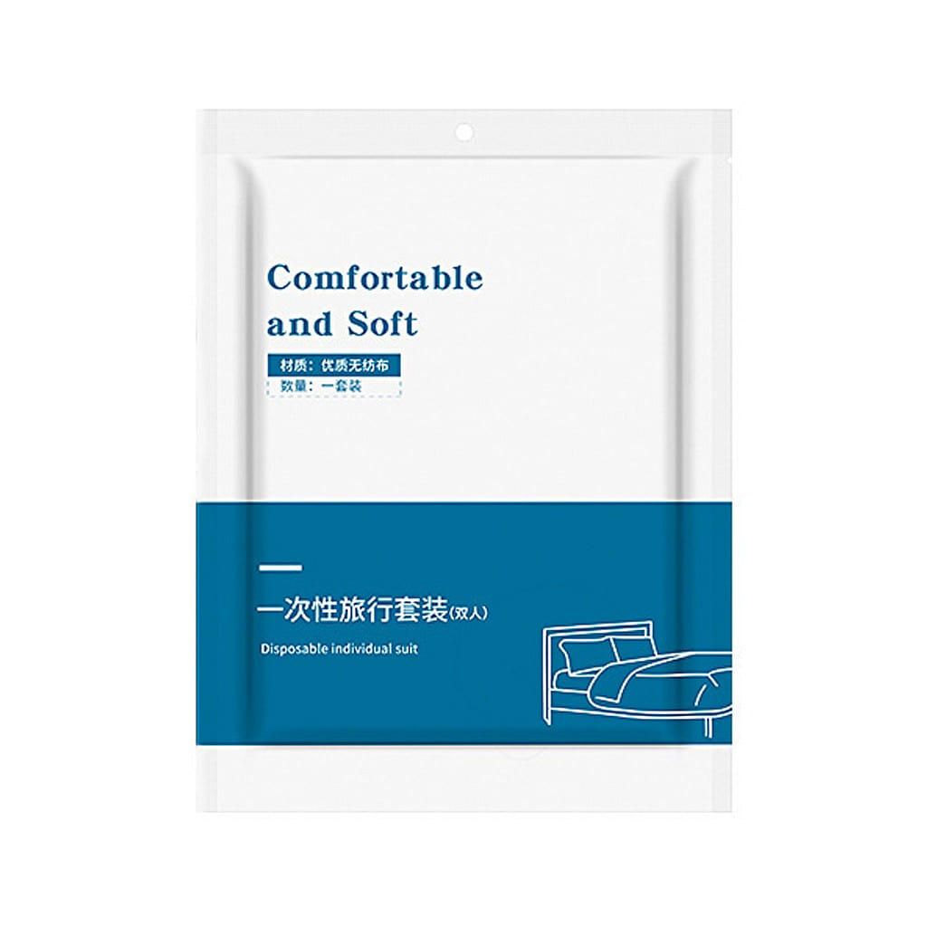 Four Piece Disposable Bedding Set In White F 1 each