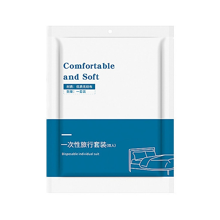 Four Piece Disposable Bedding Set In White F
