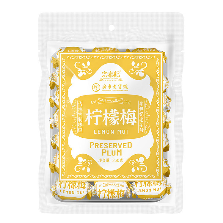 宏泰记纸包柠檬梅350g*1袋