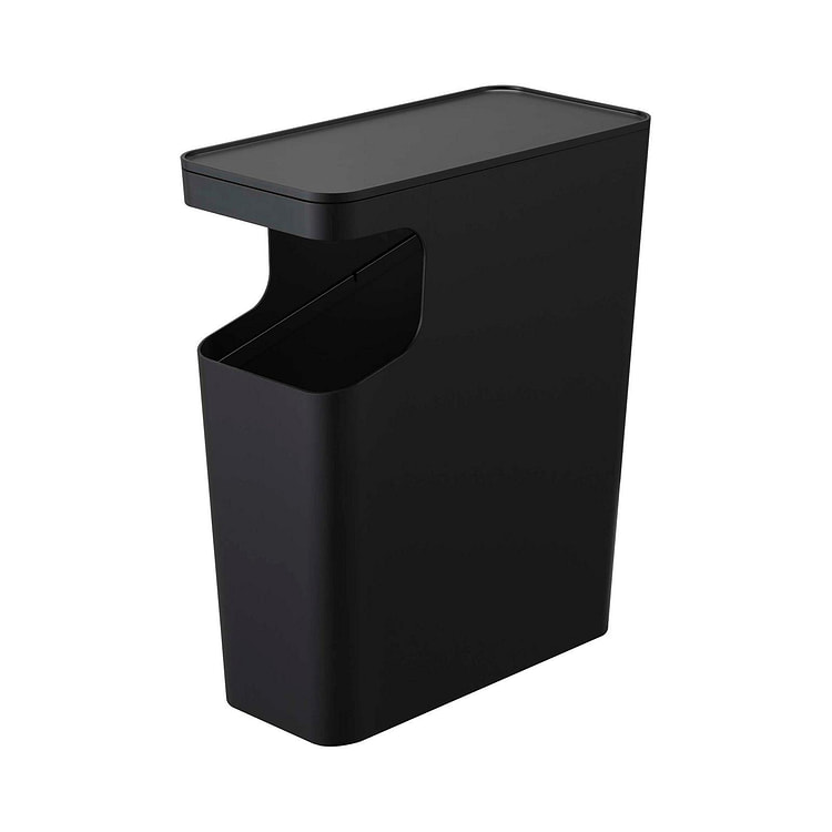 Side Table Trash Can Black