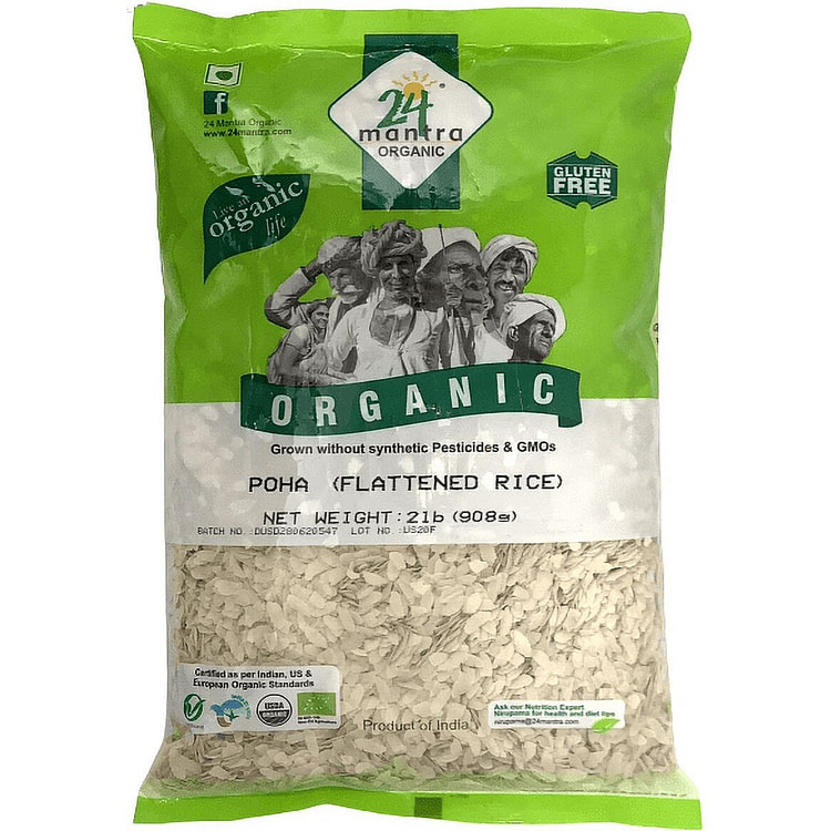 24 Mantra Organic White Poha 2 LB 1 pack