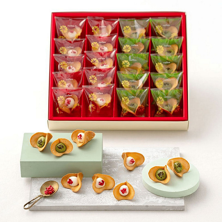 京果子 花朵奶油饼干 香草抹茶味 20枚 1 份