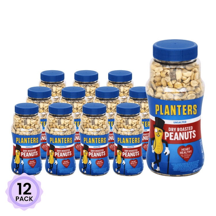 Planters 干烤花生米 无盐 453 克*12 包