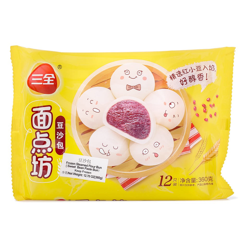 三全 面点坊 豆沙包 12pc 冷冻 360 克