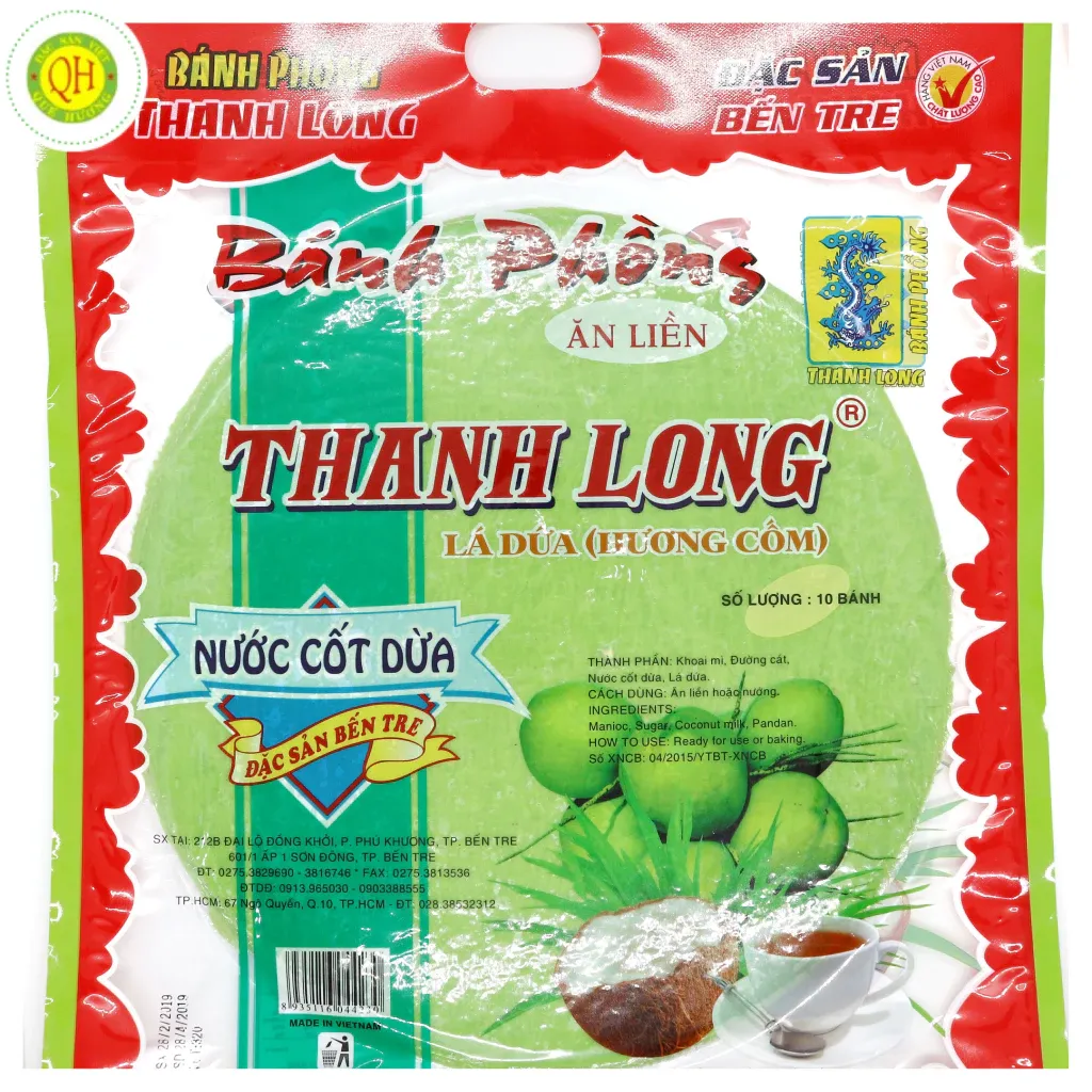 Thanh Long Pandan Rice Paper - Ben Tre Specialty 320 กรัม