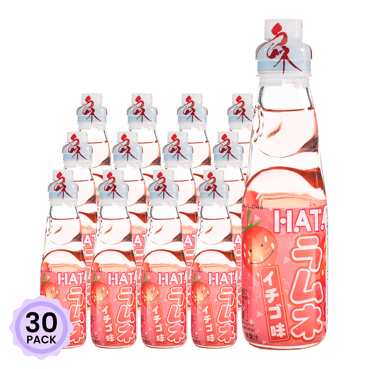 Hata Kosen Ramune 구슬 사이다 딸기 맛 200 밀리리터*30 팩