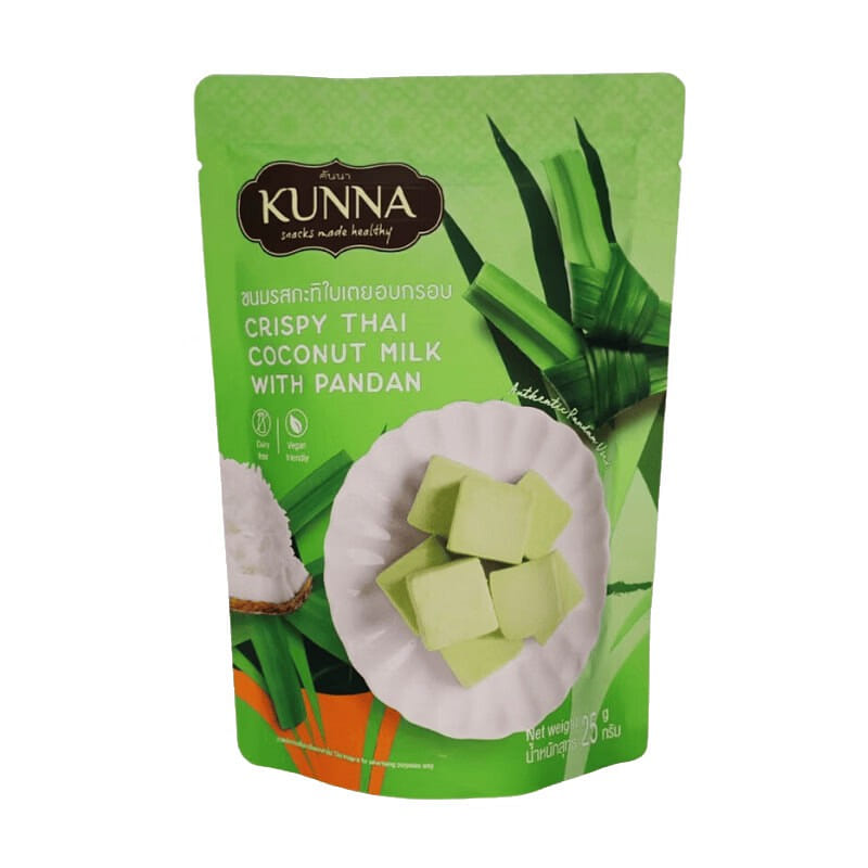 KUNNA Freeze dried Coconut Chunks (Pandan Flavor) 25 g