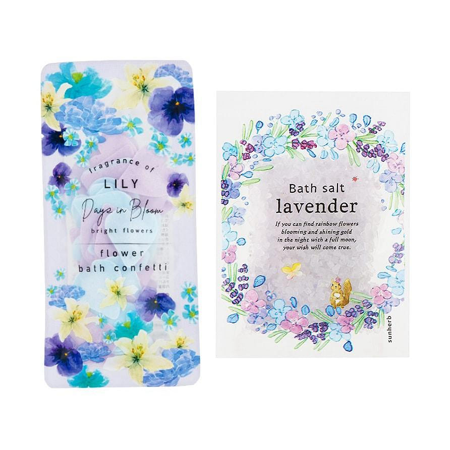 Days in Bloom & SunHerb Bath Set (Confetti #Lily 10g + Salt #Lavender 35g) 45 g