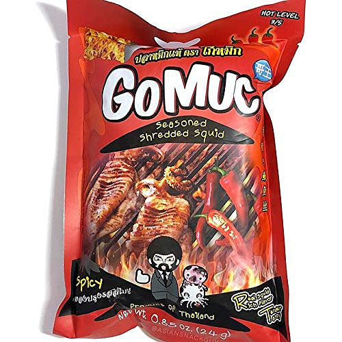 GoMuc Seasoned Shredded Squid, Spicy Flavour