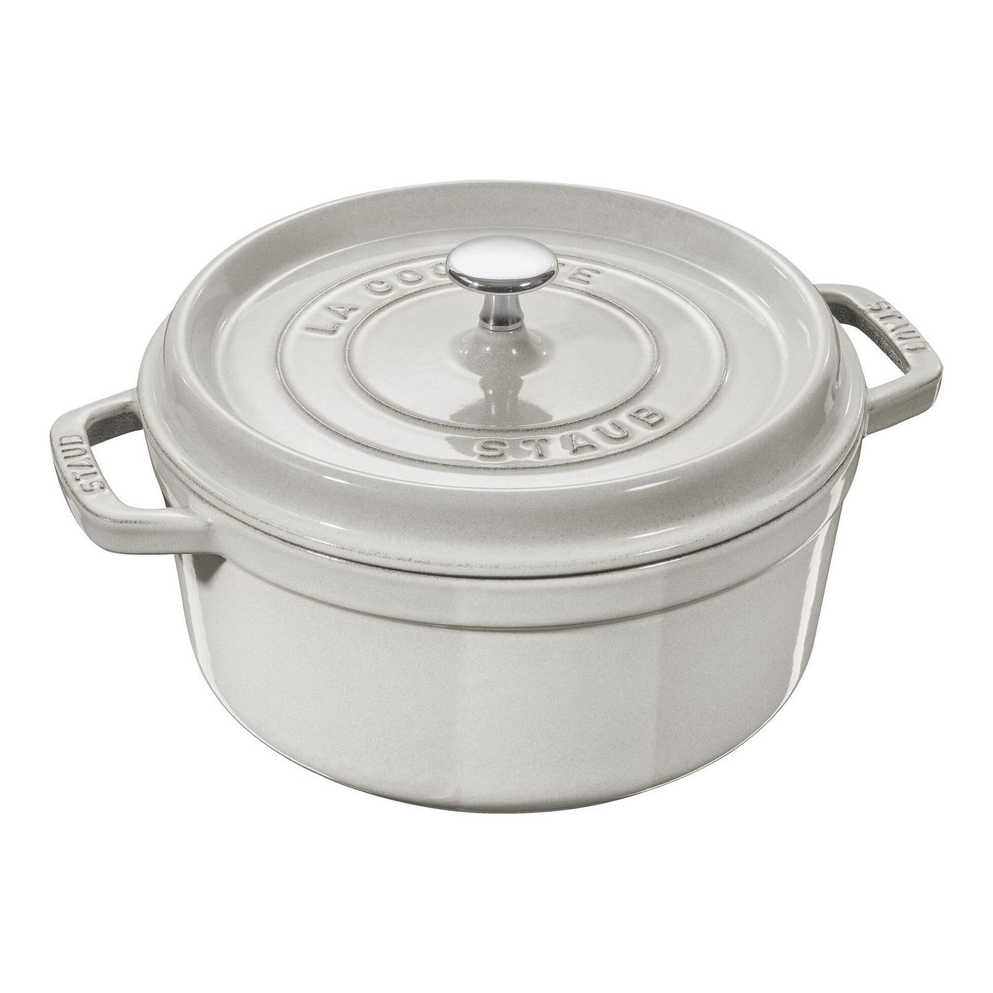 STAUB Cast Iron Round Cocotte 7-qt / White Truffle 1 each
