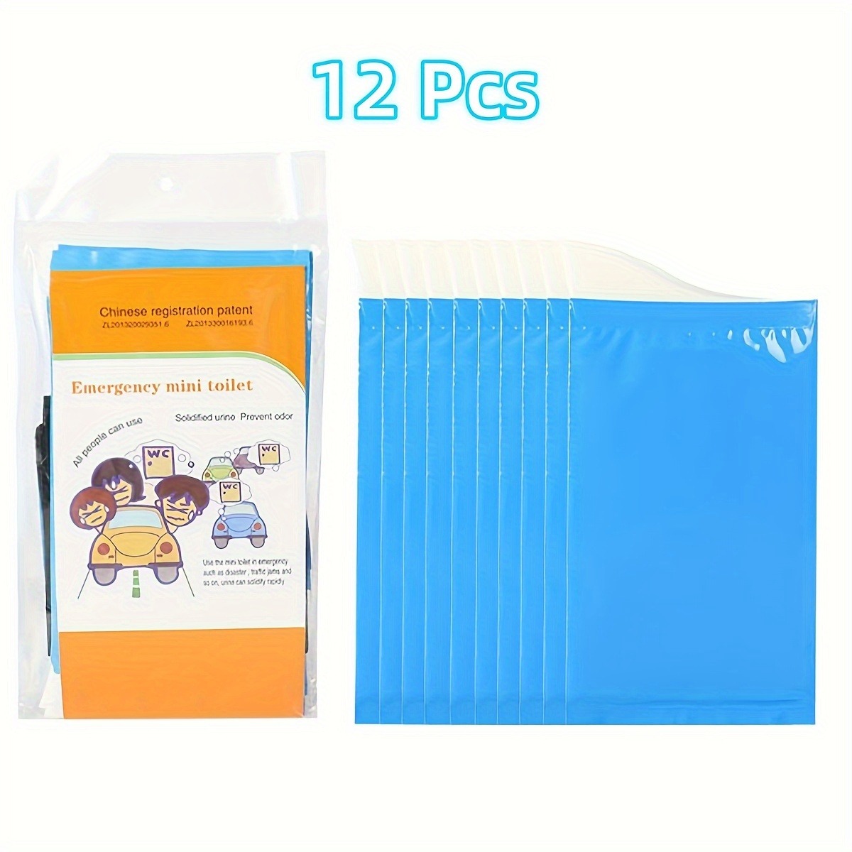 Get 12piece camping urinal set, disposable urinal & vomit bag