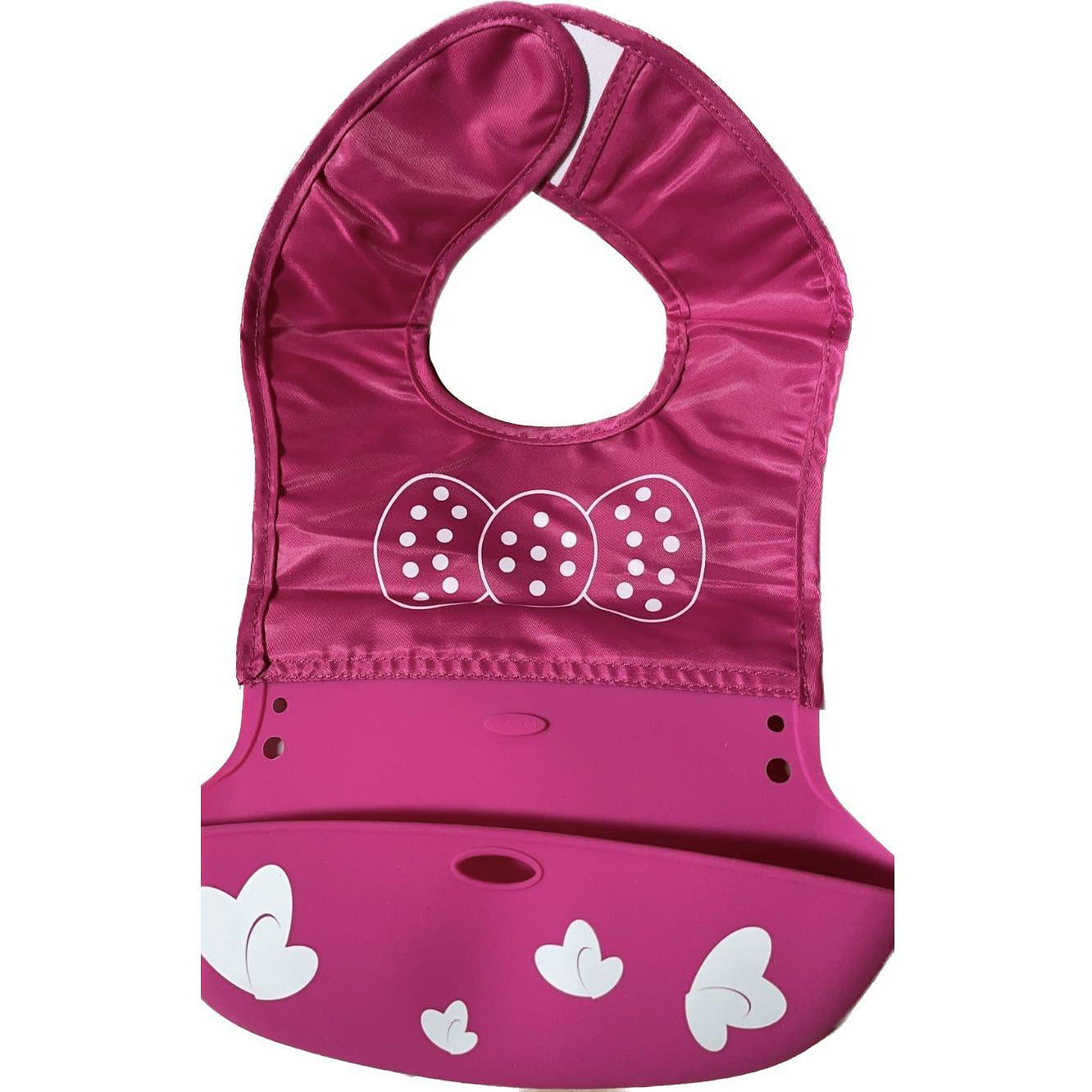 Nectar Baby Cloth and Silicone Bib- Bow 1 each