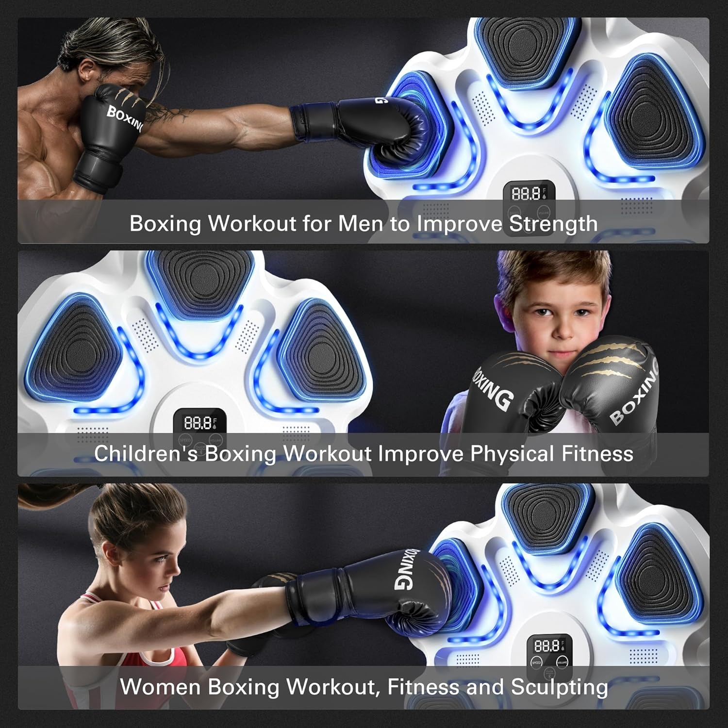 Veora Boxing Machine - Bokstrainer - Muziek Boxing Machine - Bluetooth Veora Boxing Machine - Bokstrainer - Muziek Boxing Machine - Bluetooth