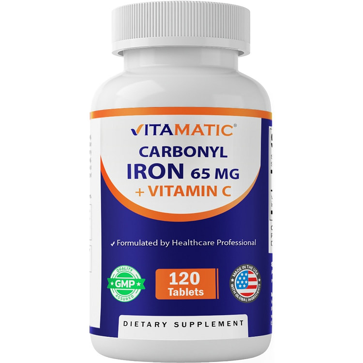Carbonyl Iron 65 mg with Vitamin C, 120 Tablets