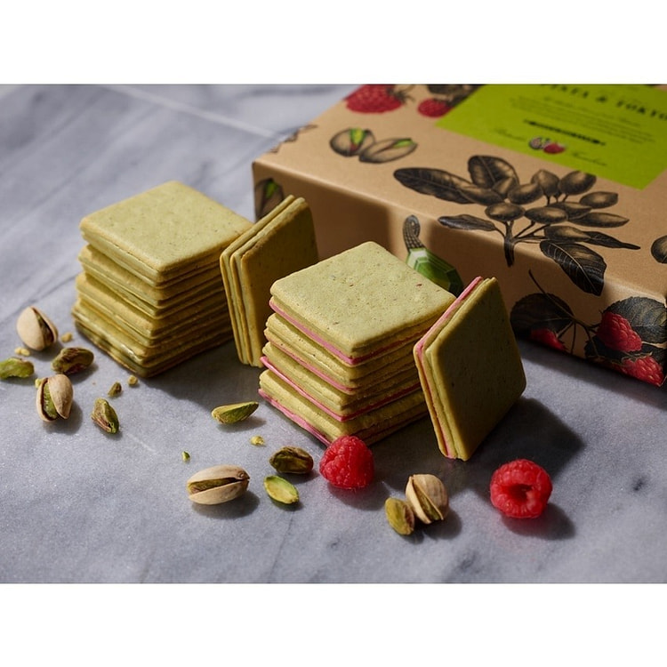 Pistachio and Raspberry Sandwich Cookies 10pcs 1 box