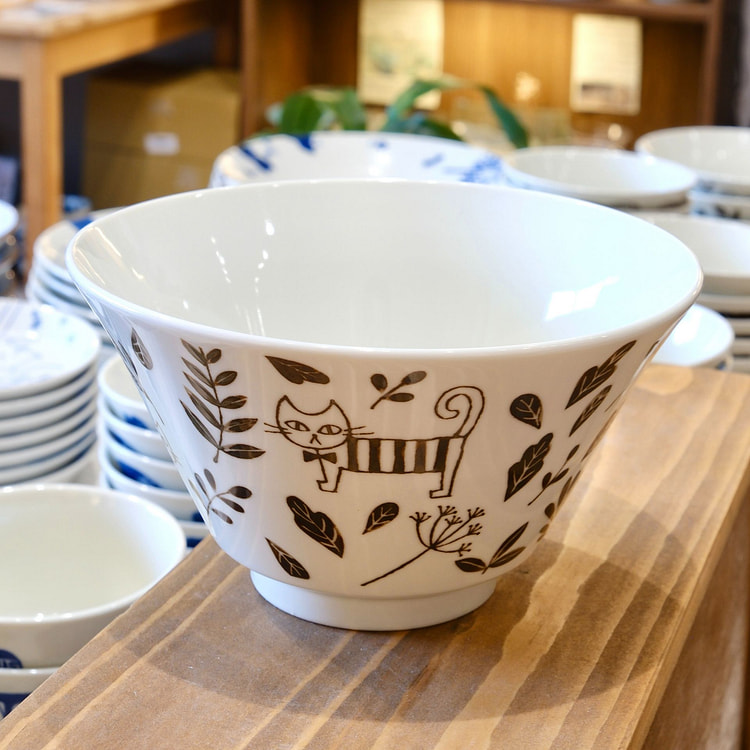 日本 美浓烧 高9.5cm 猫咪大碗 1 个