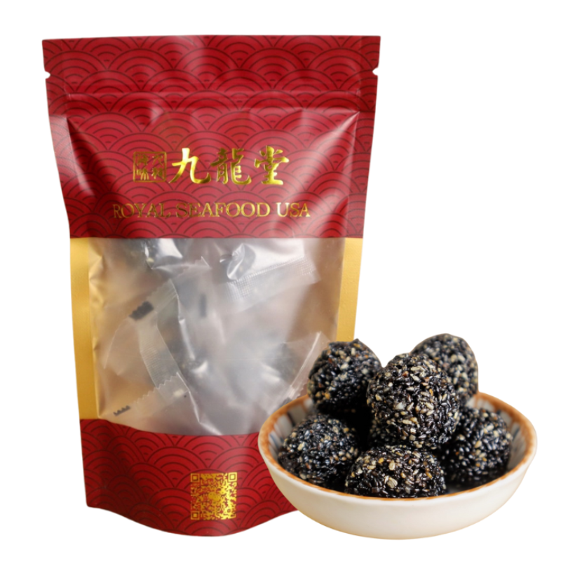 Natural Ready-to-Eat Black Sesame Balls 24Pcs 8 ออนซ์