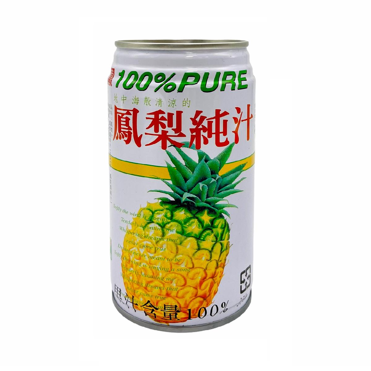 臺灣【臺鳳】100%PURE 鳳梨純汁 350 毫升