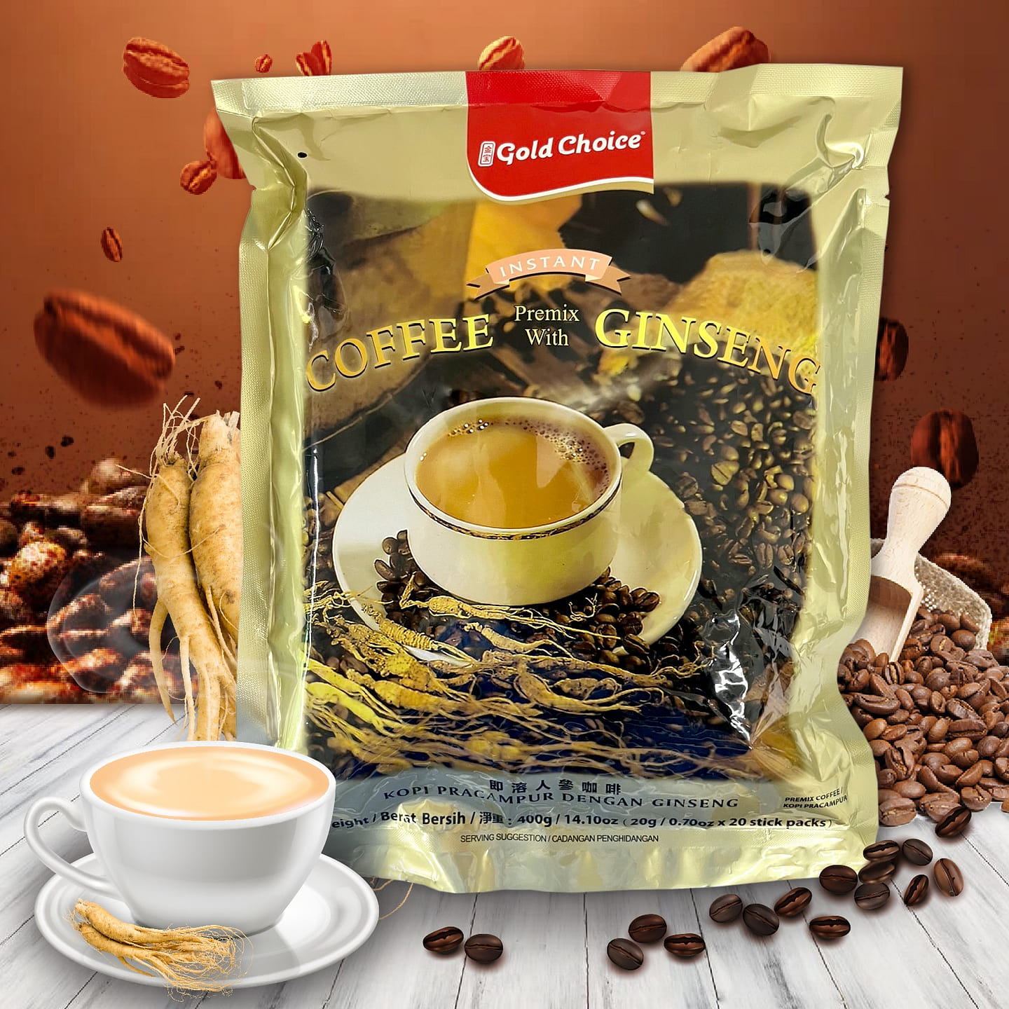 Coffee premix with Ginseng 3in1 14.1 oz
