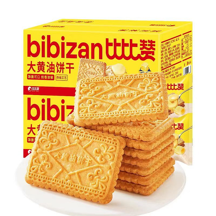 比比赞大黄油饼干300g/盒老式传统酥性饼干