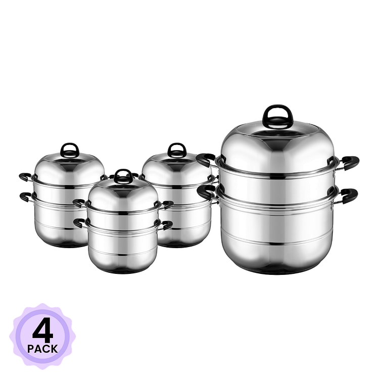 CookMax 三层不锈钢蒸锅 32cm 1 个*4 包