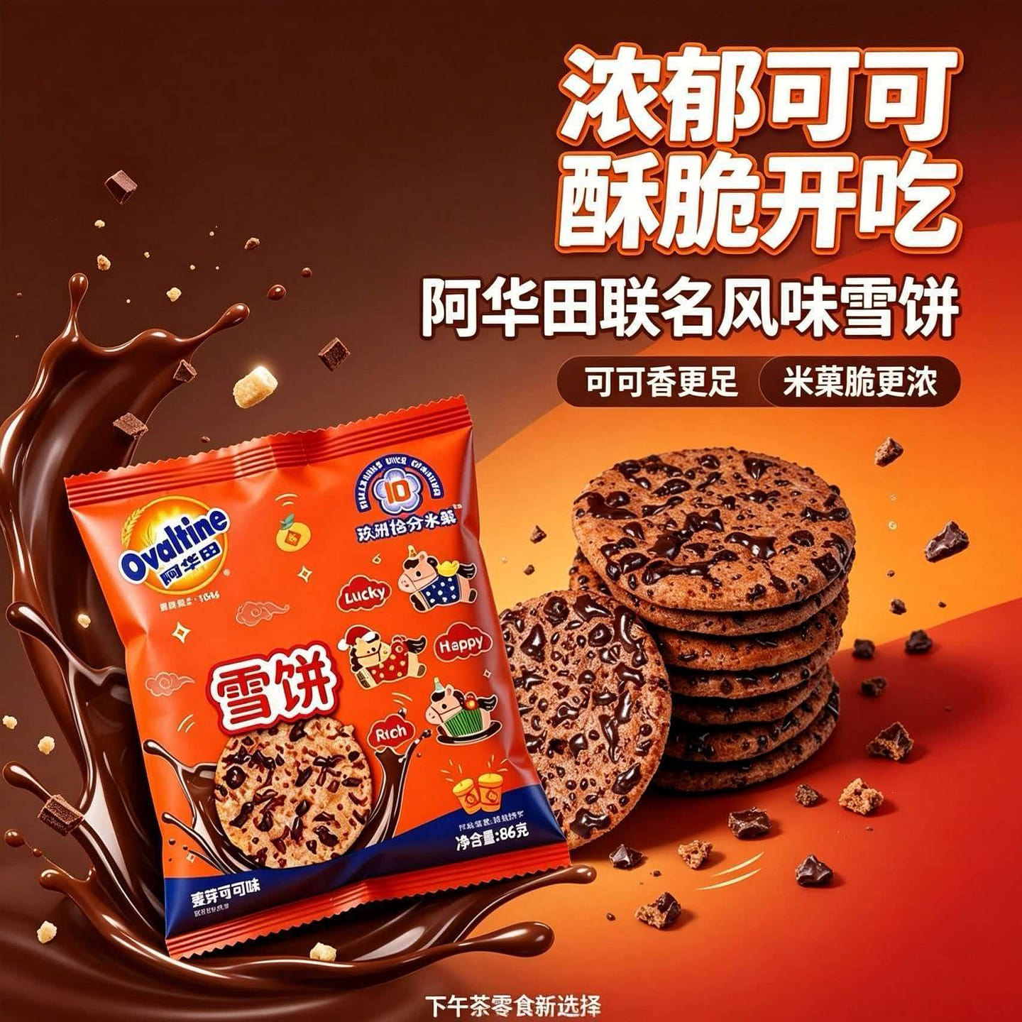 Ovaltine Malt Cocoa flavored snow biscuits 86g 86 g