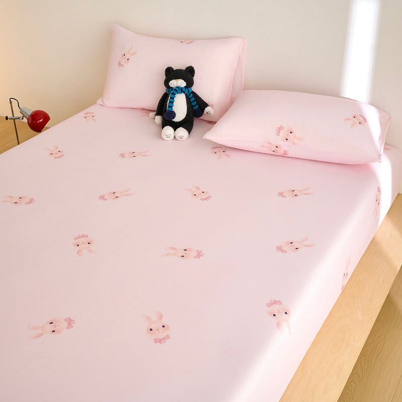 Glace Dreams Fitted Sheet Set Blush Bunny-King 2000 g