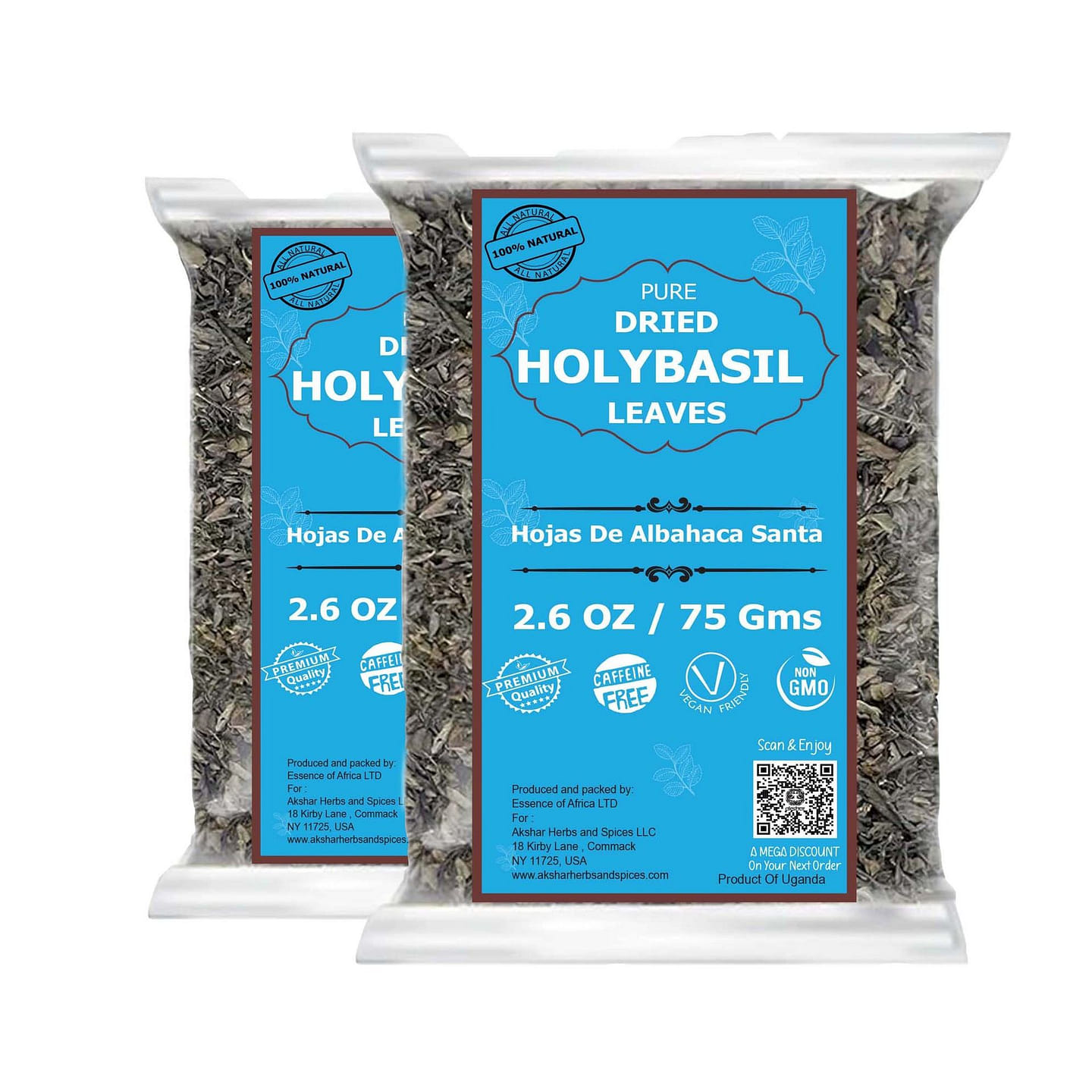 5.2 Oz Dried Holy Basil Leaves, Tulsi Leaves 5.2 oz*2 pack