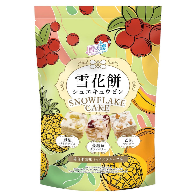 YUKI & LOVE Snowflake Cake Assorted Fruit 144g 1 each