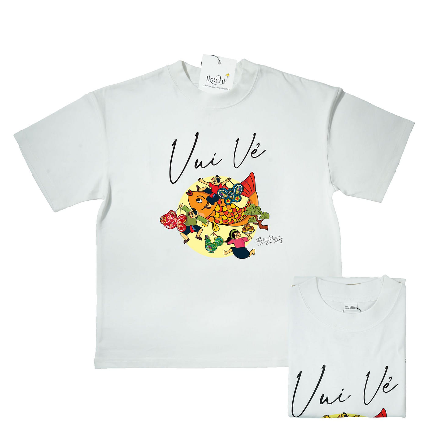 Ikachi Merry T-Shirt, Large, White 1 each