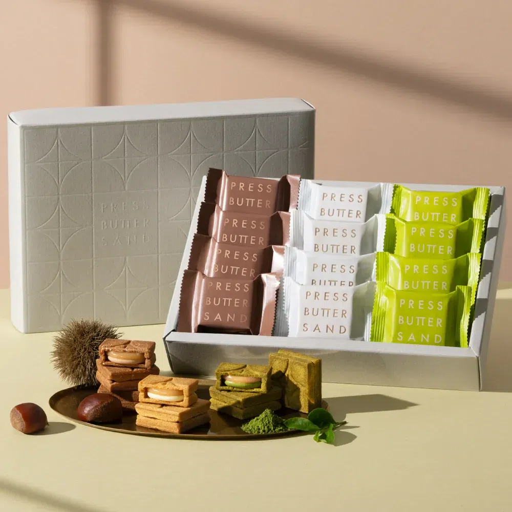 PRESS BUTTER SAND 3 Flavors Assorted 12pcs 1 box