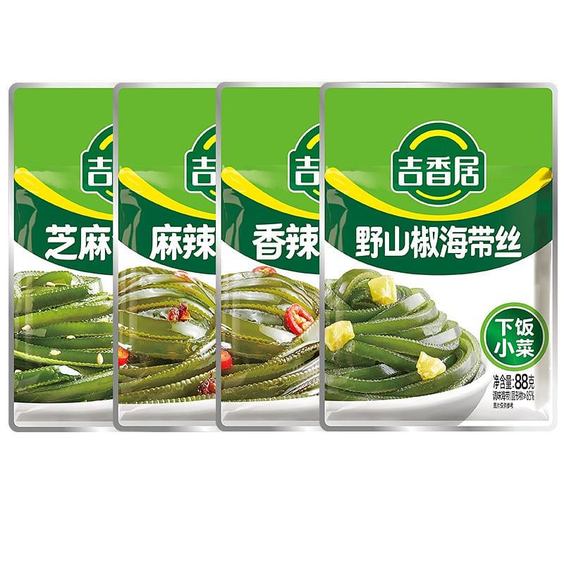 [4 packages] Four mixed flavors of Jixiangju Kelp silk 352 g