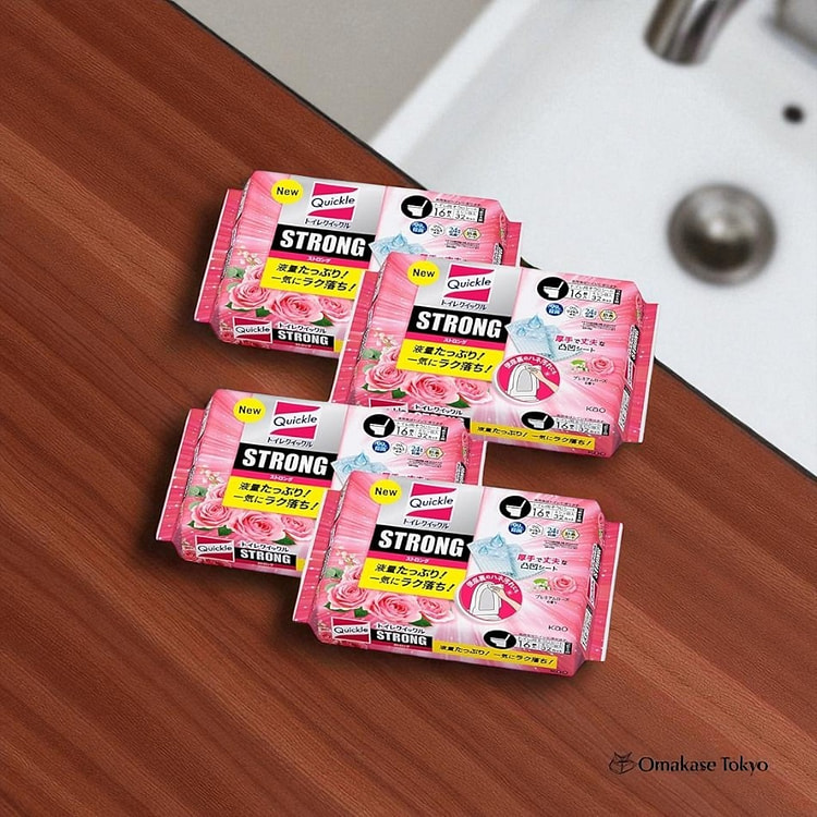Quickle Toilet Seat Wipes Rose Scent 4 Packs