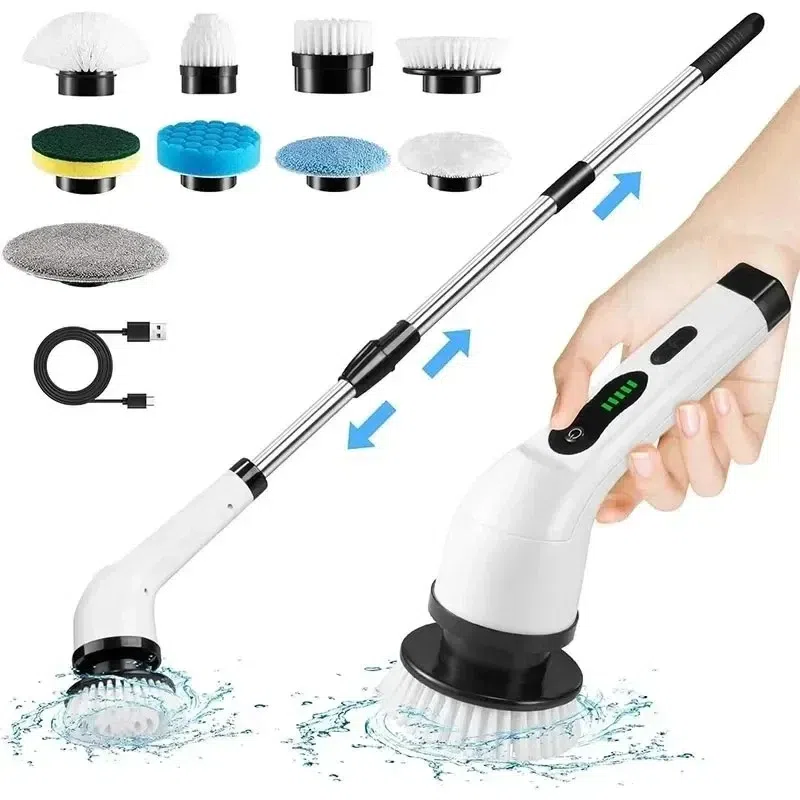 9 Pcs Multifunctional Electric Cleaning Brush Cord 1 box