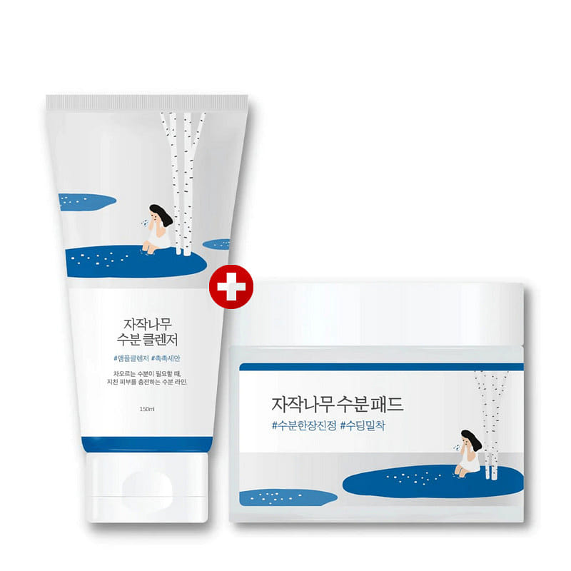 ROUND LAB Birch Moisturizing Cleaner 150ml + Moisturizing Pad (80 pads) Set 1 count